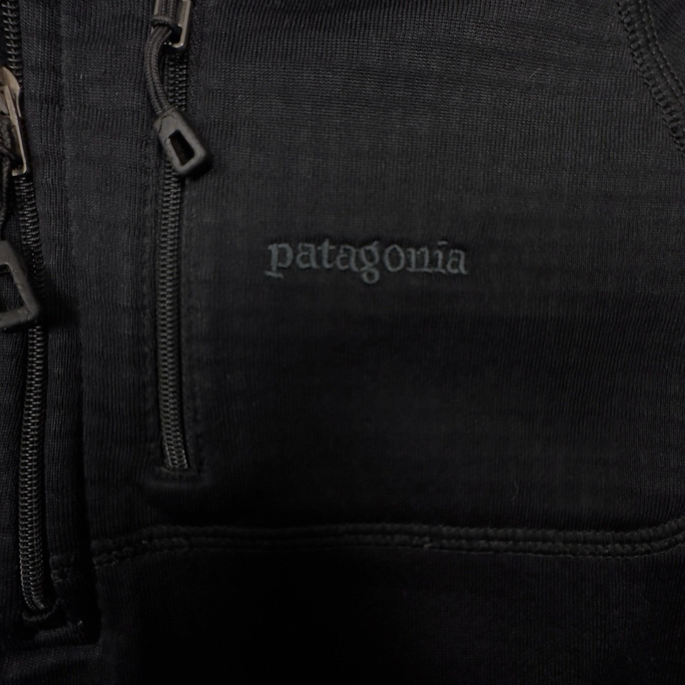 Patagonia R1 Hoody Jacket Womens L Black Grid Fleece Pullover Balaclava Polartec - Picture 5 of 13